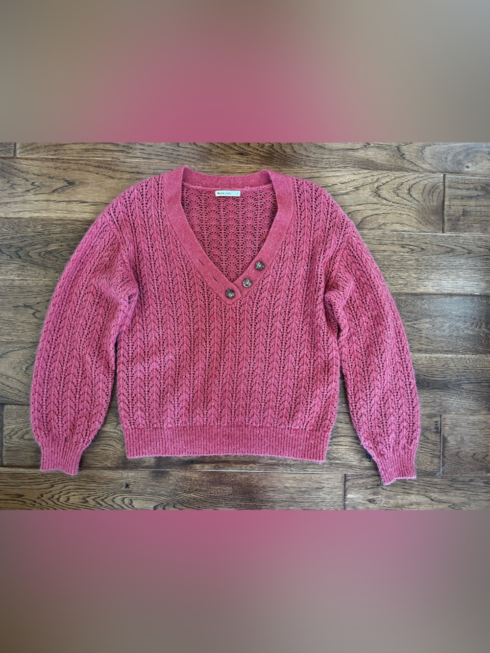 Marine Layer Sweater in Coraly-Red, Size Small